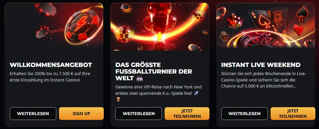 Willkommensbonus – Angebot für die erste Registrierung und die erste Einzahlung